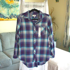Sonoma Women's Button Down | Plaid Blue Button Down